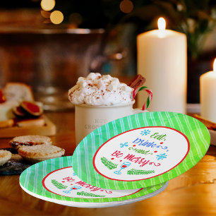 Eat, Drink and Be Merry, Christmas Holiday, ZSSPG Paper Plate