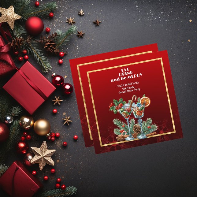 EAT DRINK and be MERRY CHRISTMAS Invitation (Creator Uploaded)