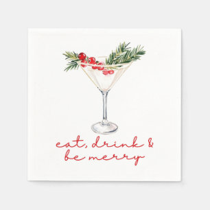 Eat, Drink, and Be Merry Christmas Napkin