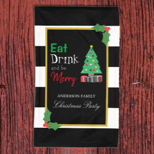 Eat Drink And Be Merry Christmas Party Banner