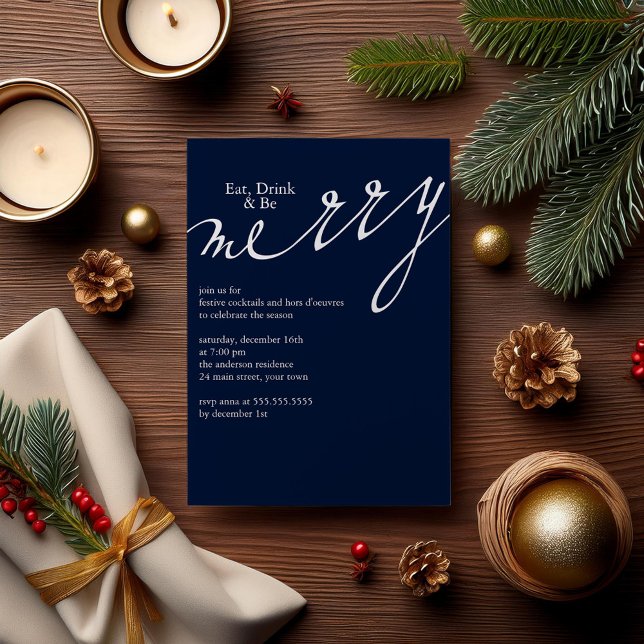 Eat, Drink, and Be Merry - Christmas Party Invitation (Creator Uploaded)