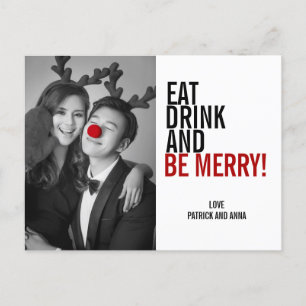 Eat Drink and Be Merry Christmas Photo Postcard