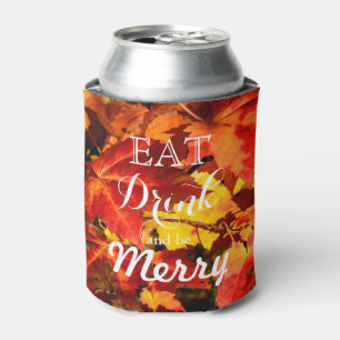 Eat, Drink, and Be Merry Colourful Autumn Leaves Can Cooler