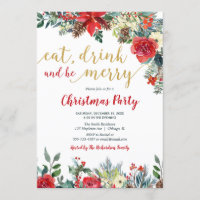Eat Drink and be Merry Floral Christmas party