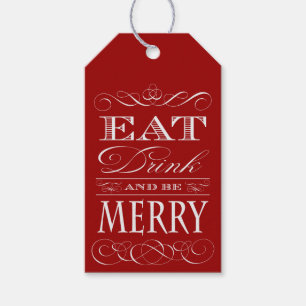 Eat Drink and Be Merry Holiday Dinner Party Gift Tags