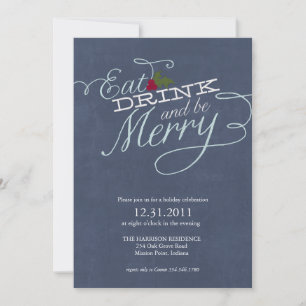 Eat, Drink, and be Merry Holiday Party Invitation