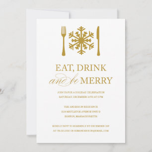 EAT DRINK AND BE MERRY HOLIDAY PARTY INVITATIONS
