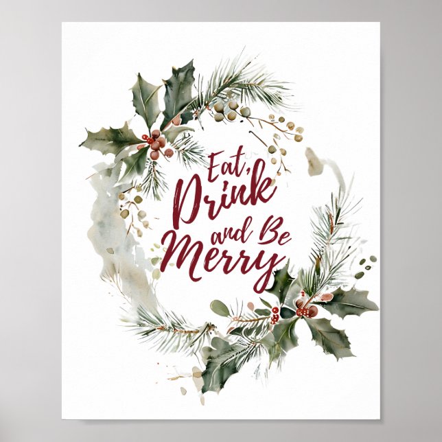 Eat, Drink, and Be Merry Holiday Poster (Front)