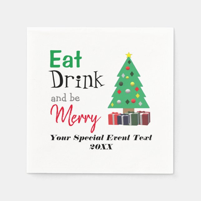 Eat, Drink, and be Merry Napkin (Front)