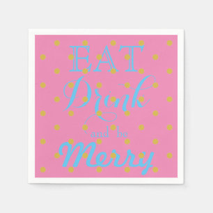 Eat Drink and be Merry polka dot pattern Napkin