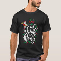 Eat Drink And Be Merry Santa with Pizza Family