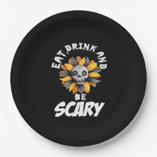 Eat Drink And Be Scared Funny Trendy Paper Plate