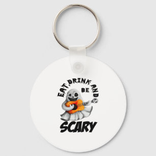 Eat Drink And Be Scared Minimal Clean Key Ring