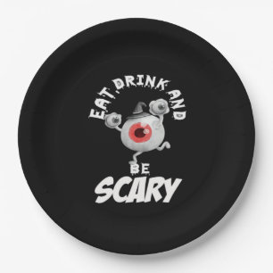 Eat Drink And Be Scared Retro Classic Paper Plate