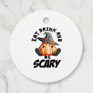 Eat Drink And Be Scared Retro Cool Favour Tags