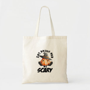 Eat Drink And Be Scared Retro Cool Tote Bag
