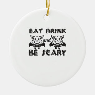 Eat Drink And Be Scary Aesthetic Unique Ceramic Tree Decoration