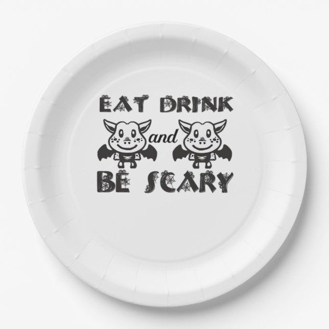 Eat Drink And Be Scary Aesthetic Unique Paper Plate (Front)
