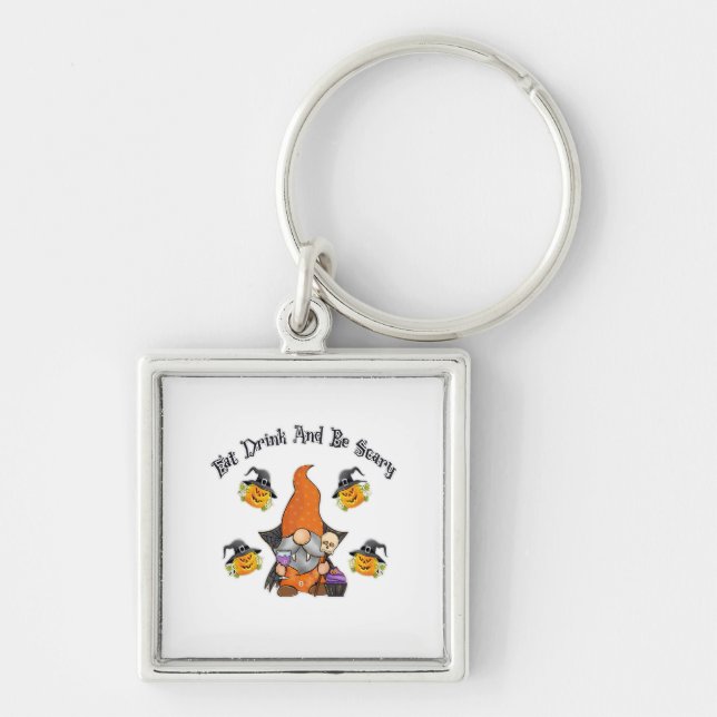 Eat Drink And Be Scary Basic Casual Key Ring (Front)
