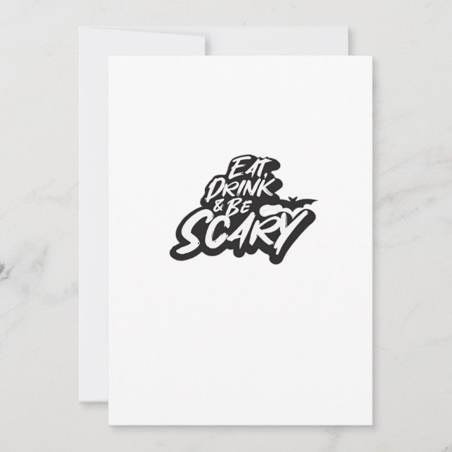 Eat Drink And Be Scary Basic Clean Holiday Card (Front)