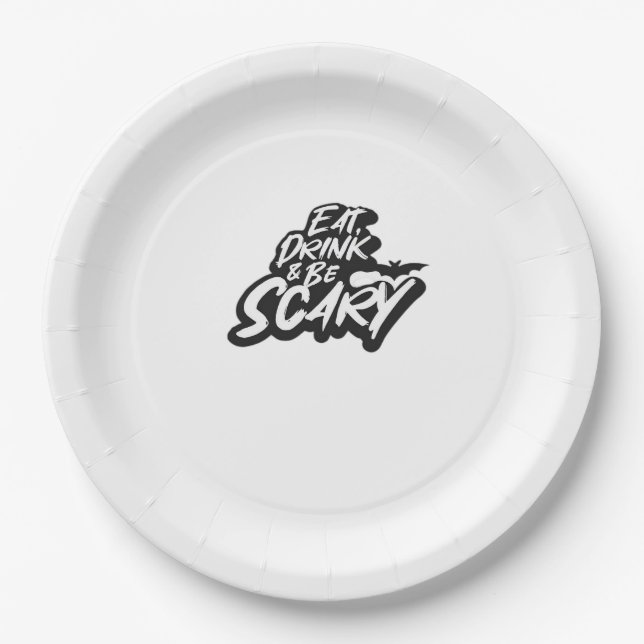 Eat Drink And Be Scary Basic Clean Paper Plate (Front)