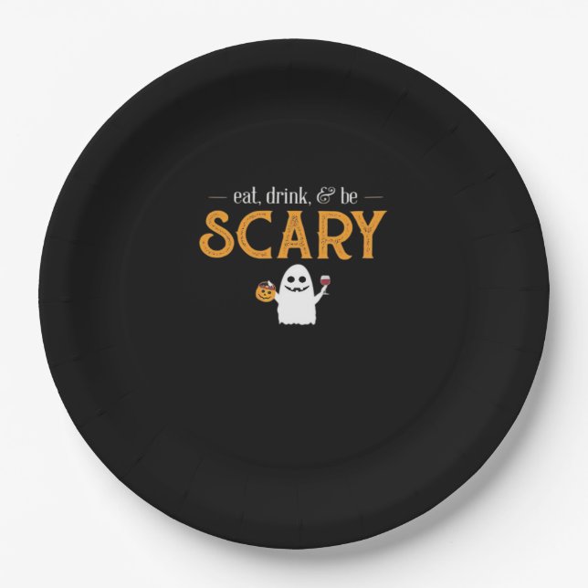 Eat Drink And Be Scary Classic Aesthetic Unique Paper Plate (Front)
