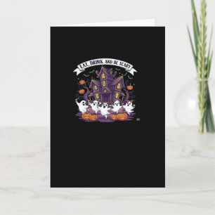 Eat Drink And Be Scary Classic Funny Retro Card