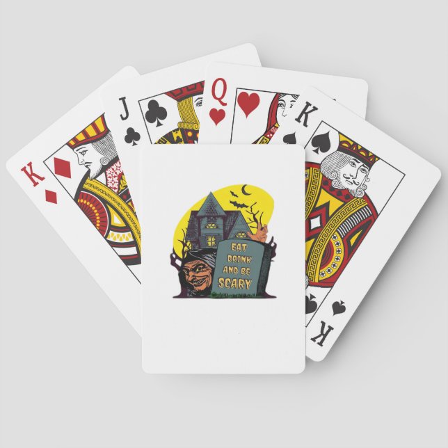 Eat Drink And Be Scary Classic Simple Playing Cards (Back)