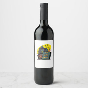 Eat Drink And Be Scary Classic Simple Wine Label
