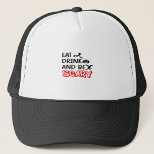 Eat Drink And Be Scary Design Retro Classic Trucker Hat