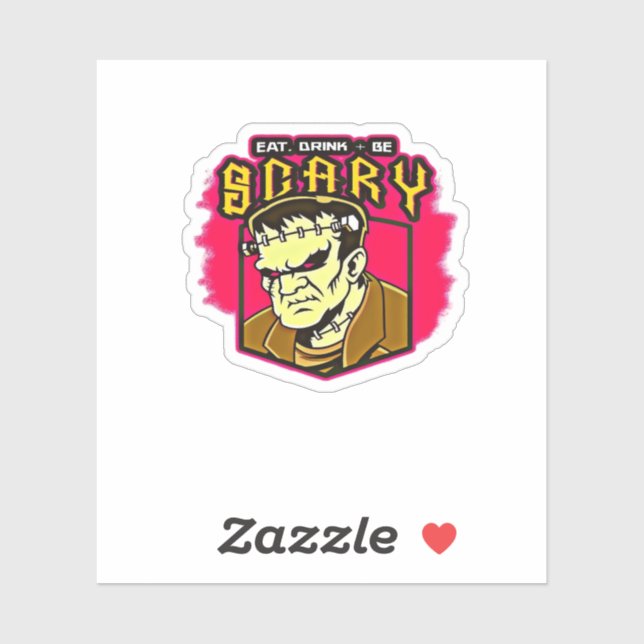 Eat Drink And Be Scary Frankenstein Halloween Crea (Sheet)