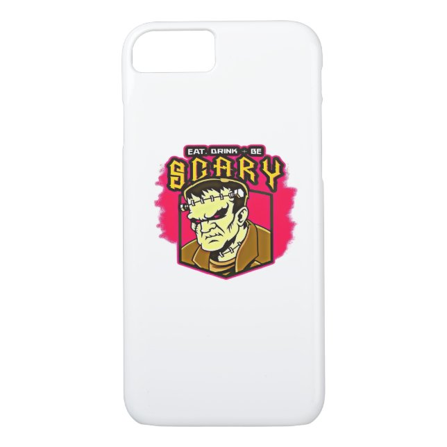 Eat Drink And Be Scary Frankenstein Halloween Crea Case-Mate iPhone Case (Back)