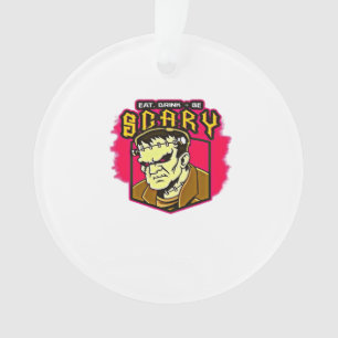 Eat Drink And Be Scary Frankenstein Halloween Crea Ornament