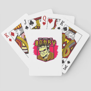 Eat Drink And Be Scary Frankenstein Halloween Crea Playing Cards