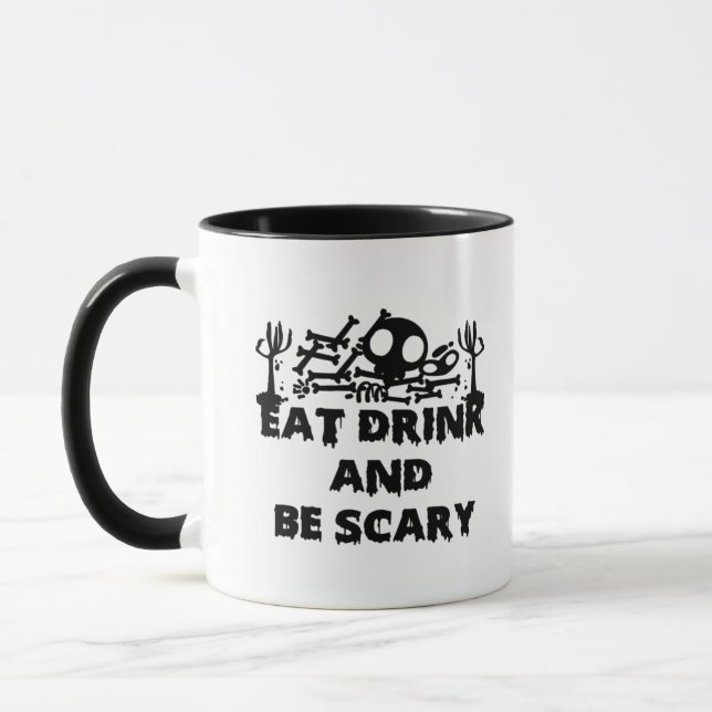 Eat Drink And Be Scary Funny Design Creative Graph Mug (Left)