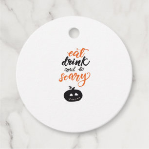 Eat Drink And Be Scary Funny Halloween Favour Tags