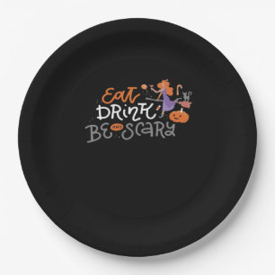 Eat Drink And Be Scary Funny Halloween Paper Plate