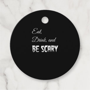 Eat Drink And Be Scary Funny Halloween Retro Style Favour Tags
