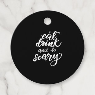 Eat Drink And Be Scary Funny Halloween Vintage Sty Favour Tags