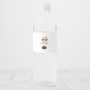 Eat Drink And Be Scary Funny Halloween Water Bottle Label