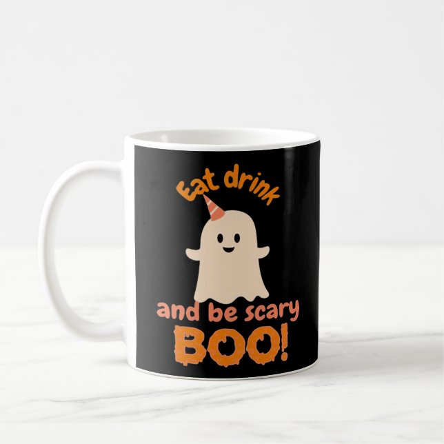 Eat Drink And Be Scary Funny Spooky Gifts For Clas Coffee Mug (Left)