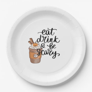 Eat Drink And Be Scary Funny Trendy Paper Plate
