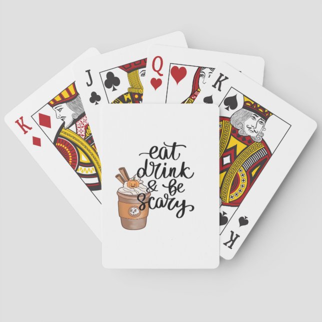Eat Drink And Be Scary Funny Trendy Playing Cards (Back)