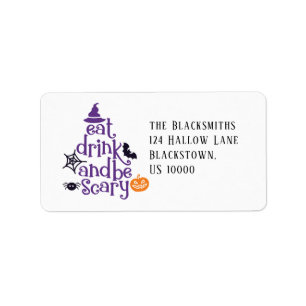 Eat Drink and Be Scary Halloween Address Label