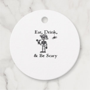 Eat Drink And Be Scary Halloween Aesthetic Style Favour Tags