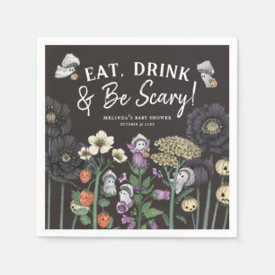 Eat Drink and Be Scary Halloween Baby Shower Napkin