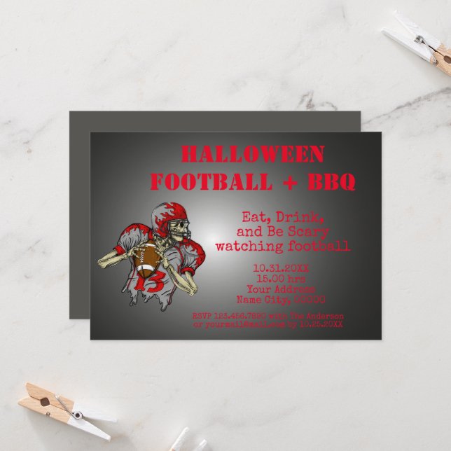 Eat, Drink and be Scary Halloween BBQ Invitation (Front/Back In Situ)