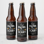 Eat, Drink and Be Scary Halloween Beer Bottle Label<br><div class="desc">Eat,  drink and be scary Halloween party event gifts</div>