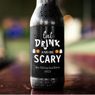 Eat, Drink and Be Scary Halloween Beer Bottle Label