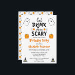 Eat, Drink and Be Scary Halloween Birthday Invitation<br><div class="desc">Eat,  drink and be scary Halloween party event gifts</div>